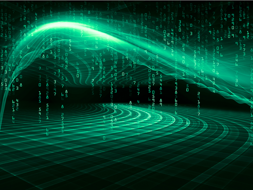 vague de données chiffrées luminescentes vertes
