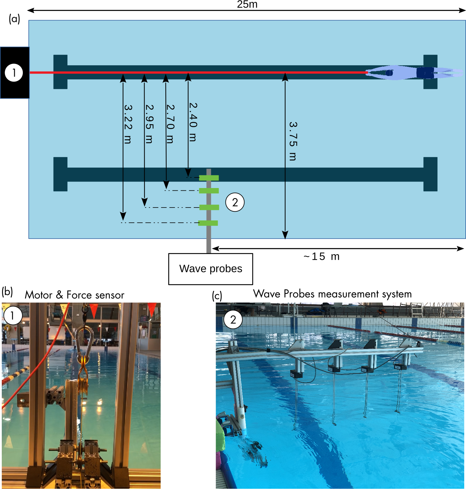 Figure 3 – Évaluation des résistances passives en natation.
