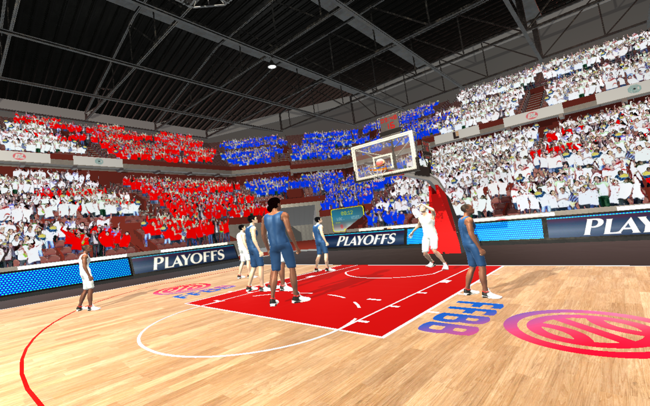 Figure 3 – Illustration de l’environnement virtuel développé en basket-ball.